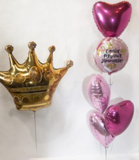 Фонтан из воздушных шаров Принцесса с короной