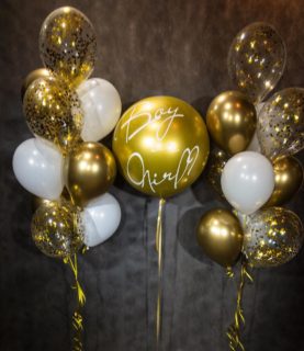 Бело-золотой набор воздушных шаров на гендер-пати