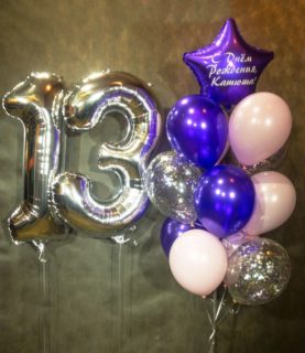 Фонтан из шаров на День рождения 13 лет