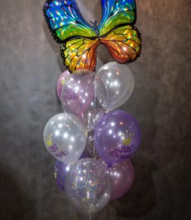 Фонтан из воздушных шаров с конфетти