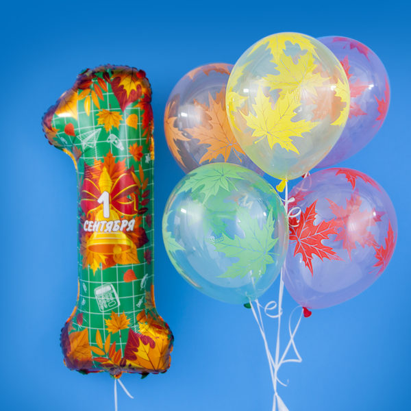 Воздушные шары и цветы на 1 сентября